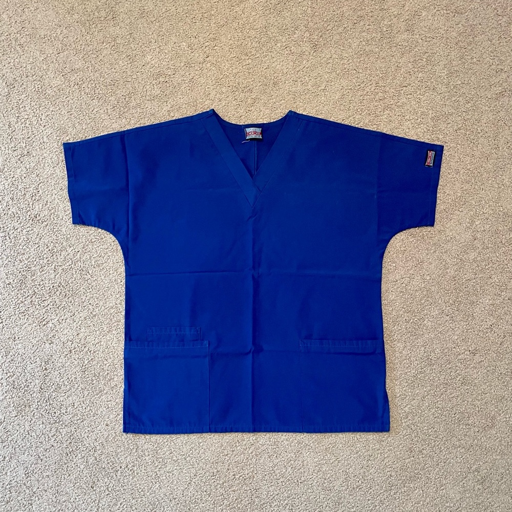 Cherokee Workwear Scrub Top, Small, Royal Blue
